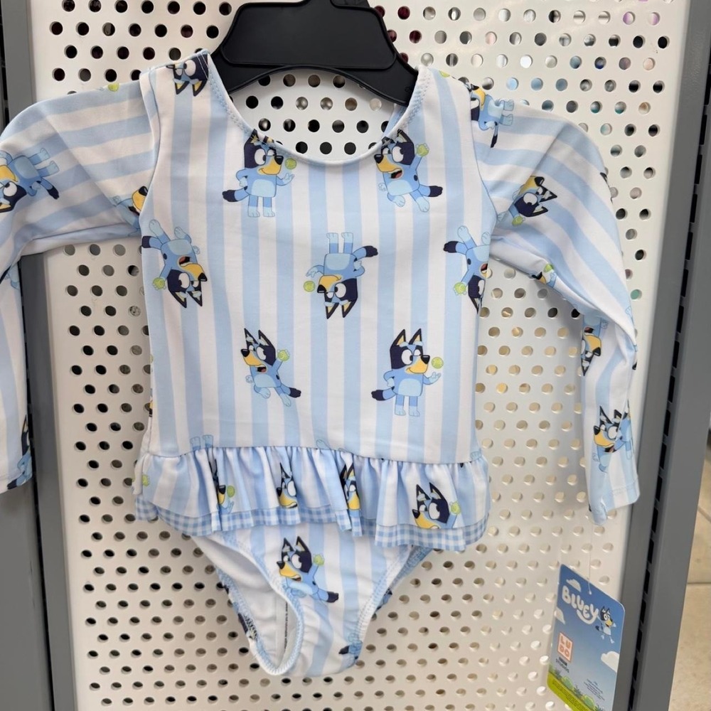 Bluey Toddler Girl Long Sleeve One Piece Swimsuit NWT